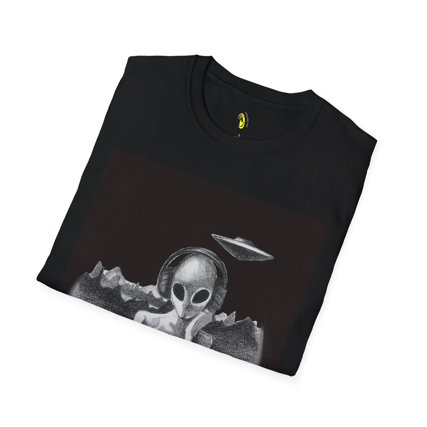 Playlist for Aliens ~ Black Unisex Softstyle T-Shirt by Art By Laney