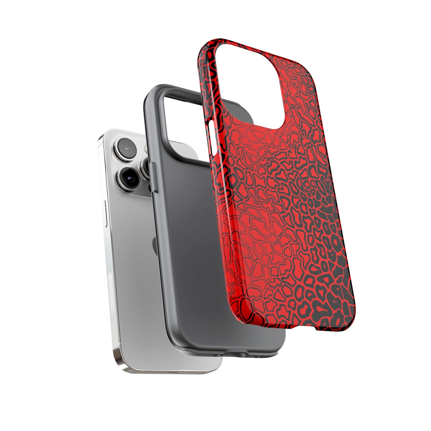 Pressure II Bold Phone Case - Tough Cases, Red Abstract Cell Phone Cover, Stylish Smartphone Protection, Unique Gift for Tech Lovers
