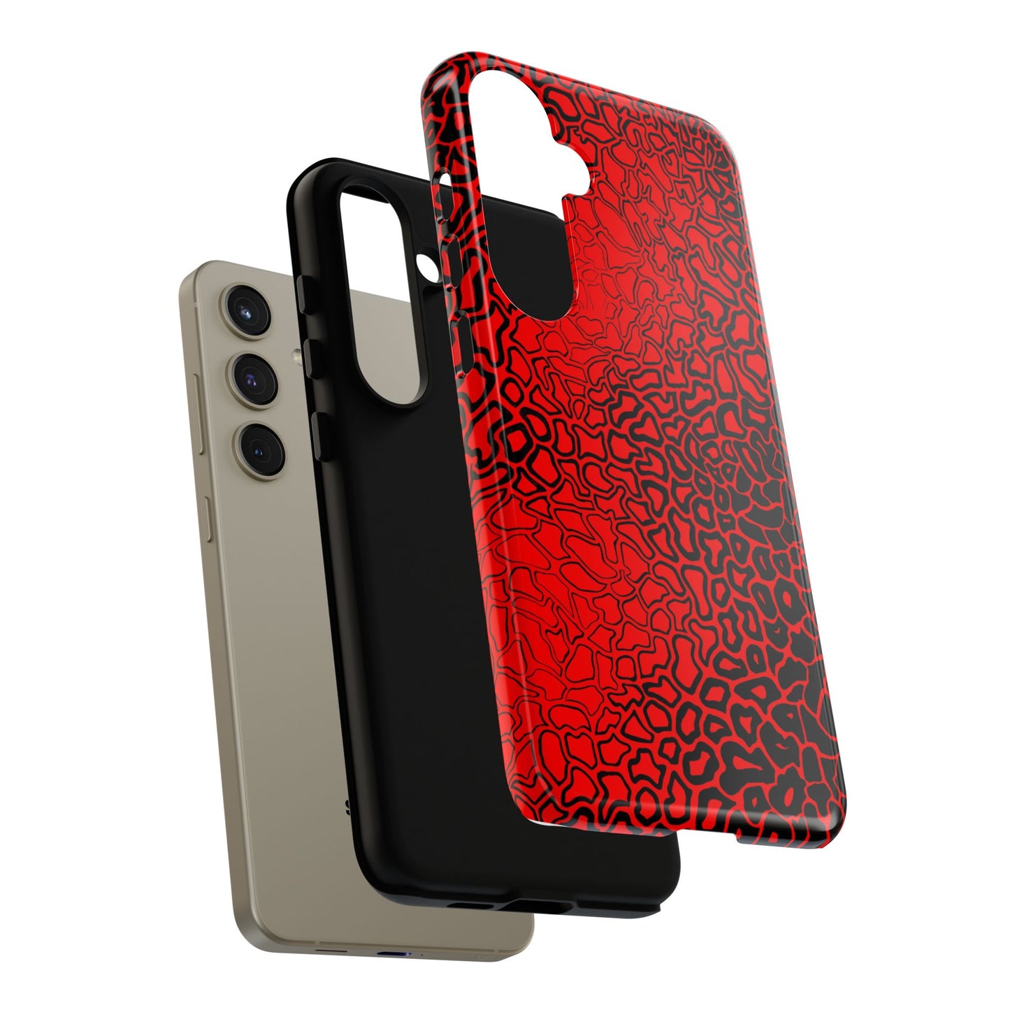 Pressure II Bold Phone Case - Tough Cases, Red Abstract Cell Phone Cover, Stylish Smartphone Protection, Unique Gift for Tech Lovers