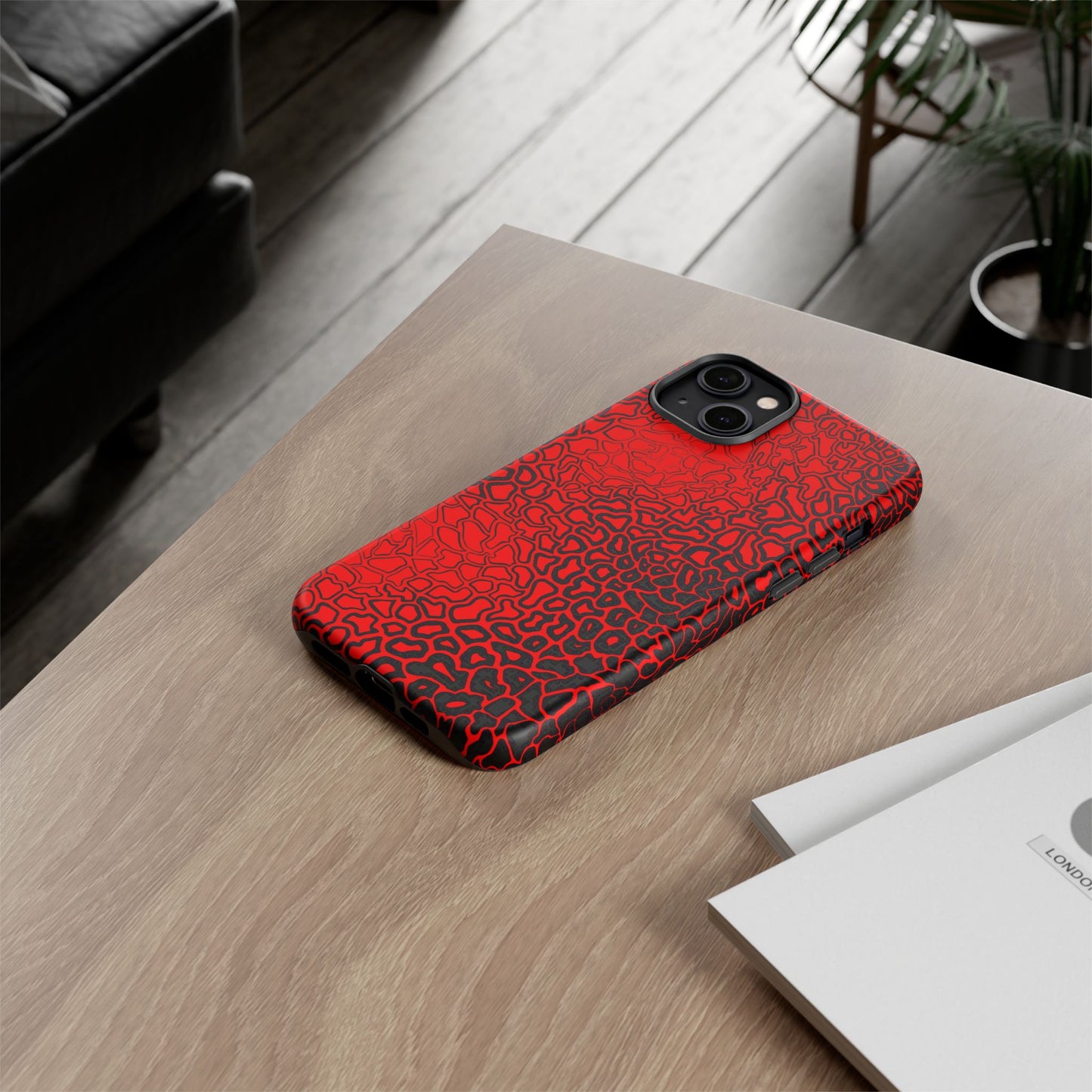 Pressure II Bold Phone Case - Tough Cases, Red Abstract Cell Phone Cover, Stylish Smartphone Protection, Unique Gift for Tech Lovers