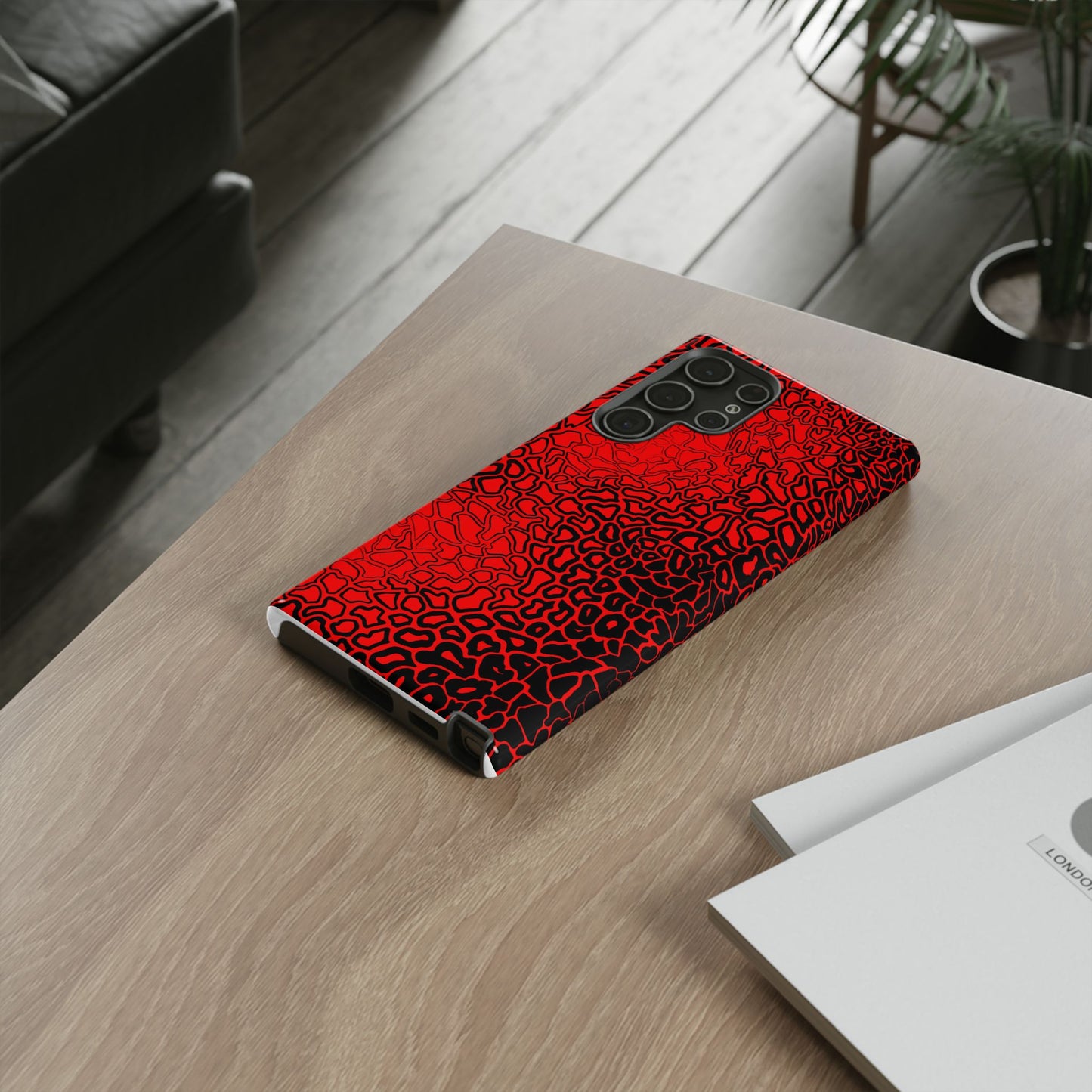 Pressure II Bold Phone Case - Tough Cases, Red Abstract Cell Phone Cover, Stylish Smartphone Protection, Unique Gift for Tech Lovers