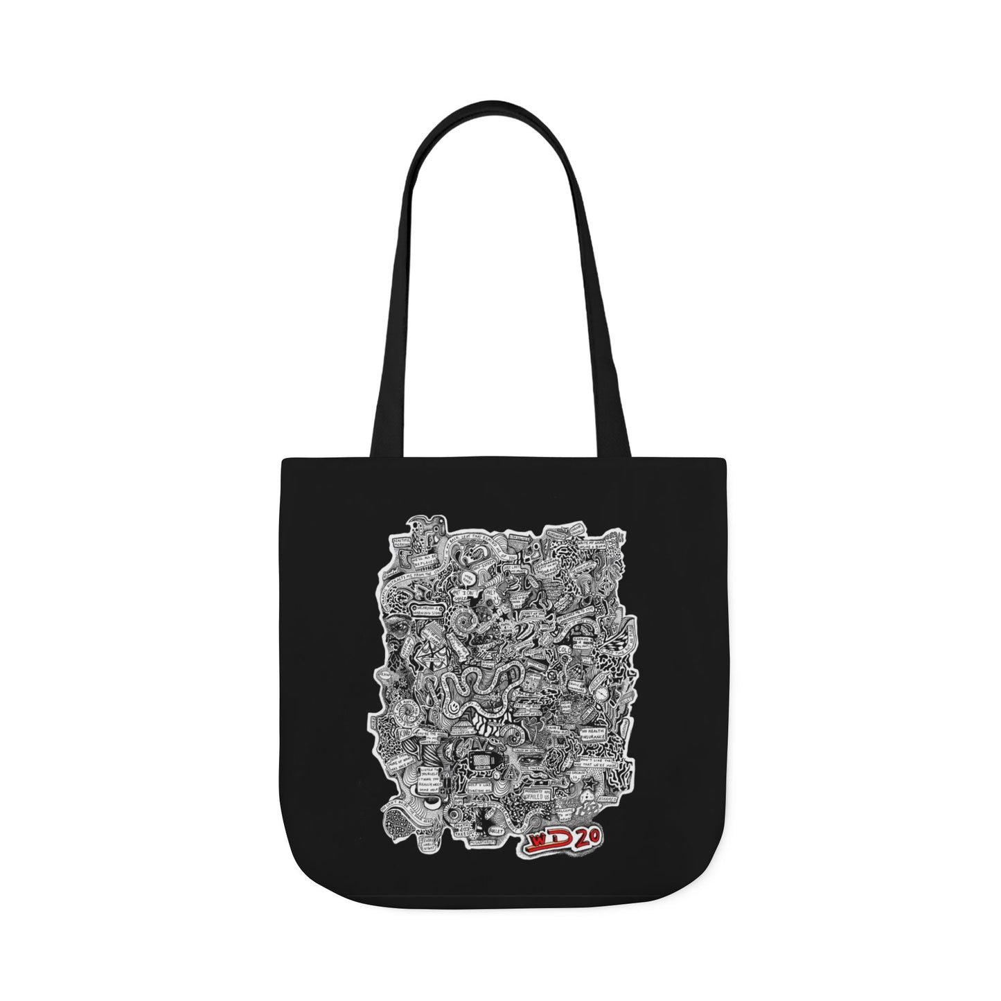 Canvas Tote Bag, Big Doodle 20 Design