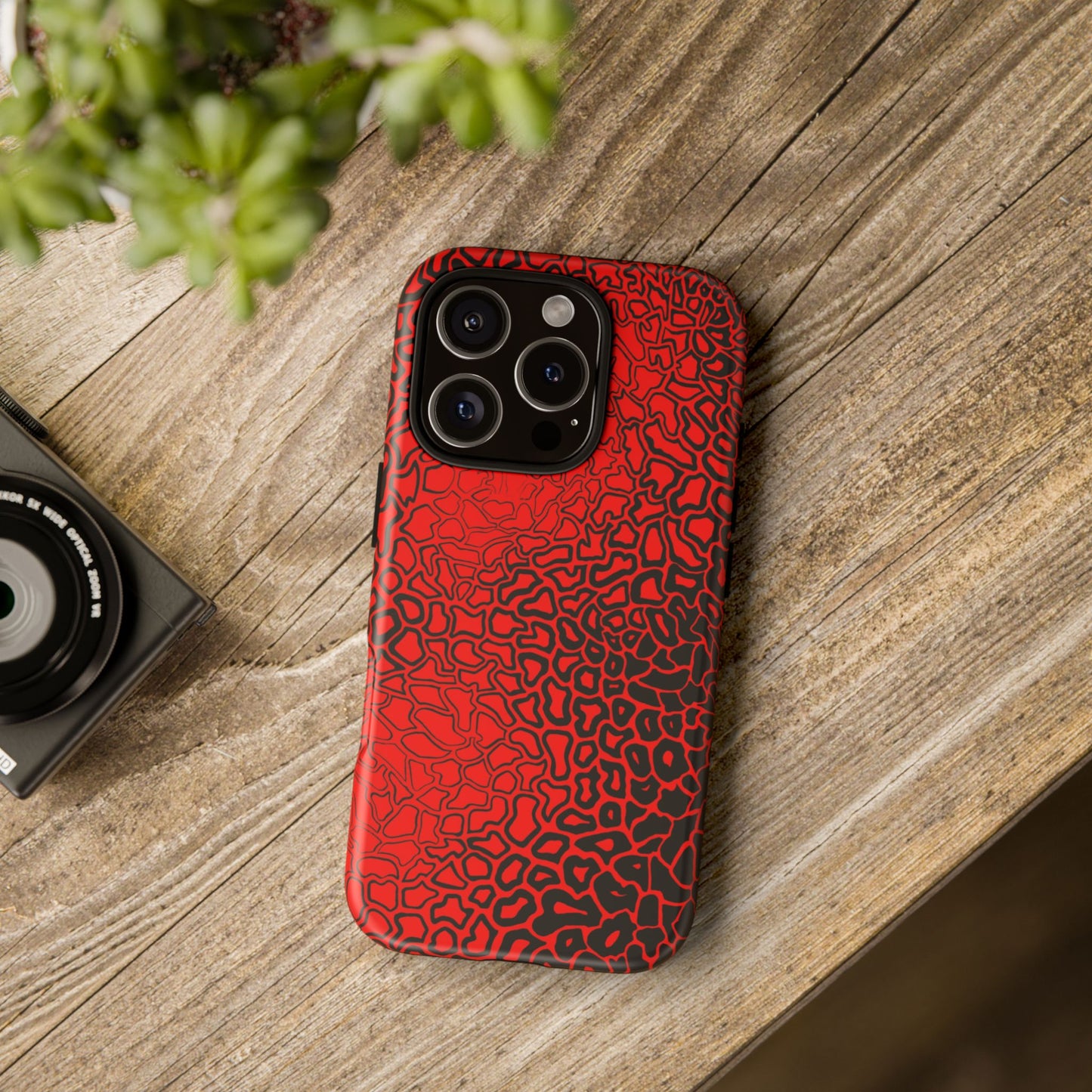 Pressure II Bold Phone Case - Tough Cases, Red Abstract Cell Phone Cover, Stylish Smartphone Protection, Unique Gift for Tech Lovers