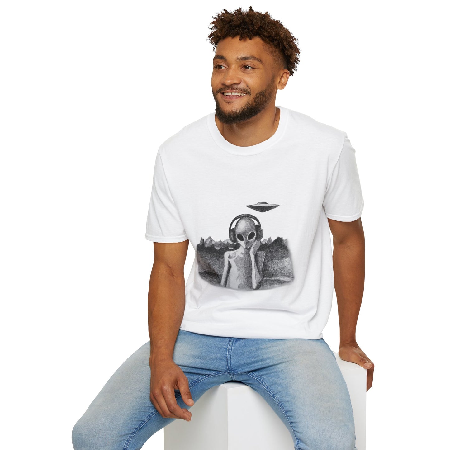 Playlist for Aliens ~ White Unisex T-Shirt by Art By Laney