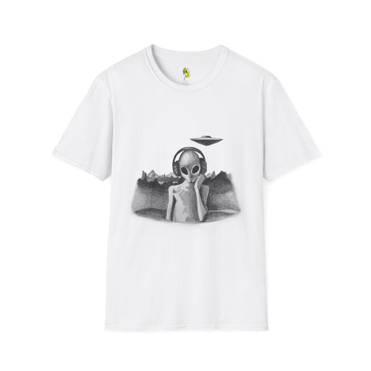 Playlist for Aliens ~ White Unisex T-Shirt by Art By Laney