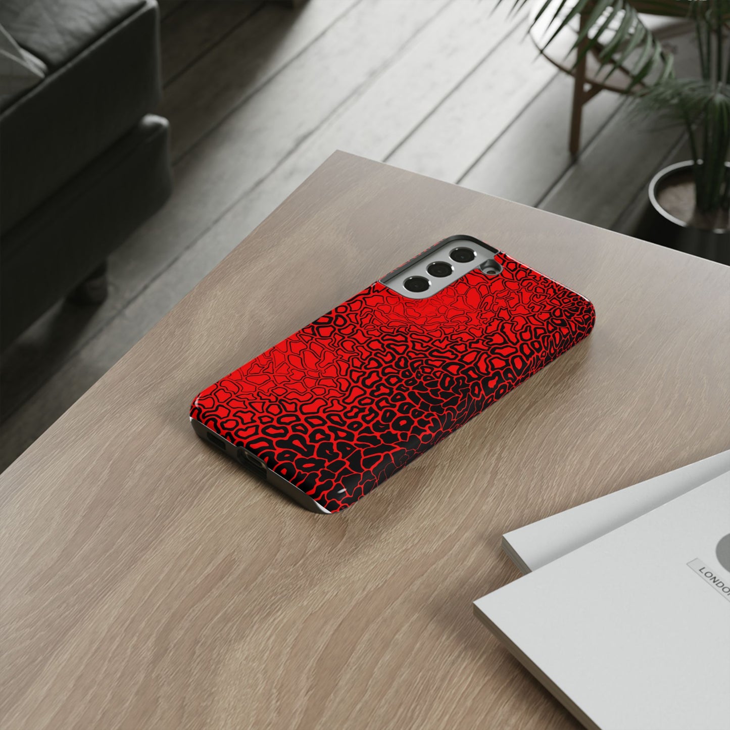 Pressure II Bold Phone Case - Tough Cases, Red Abstract Cell Phone Cover, Stylish Smartphone Protection, Unique Gift for Tech Lovers