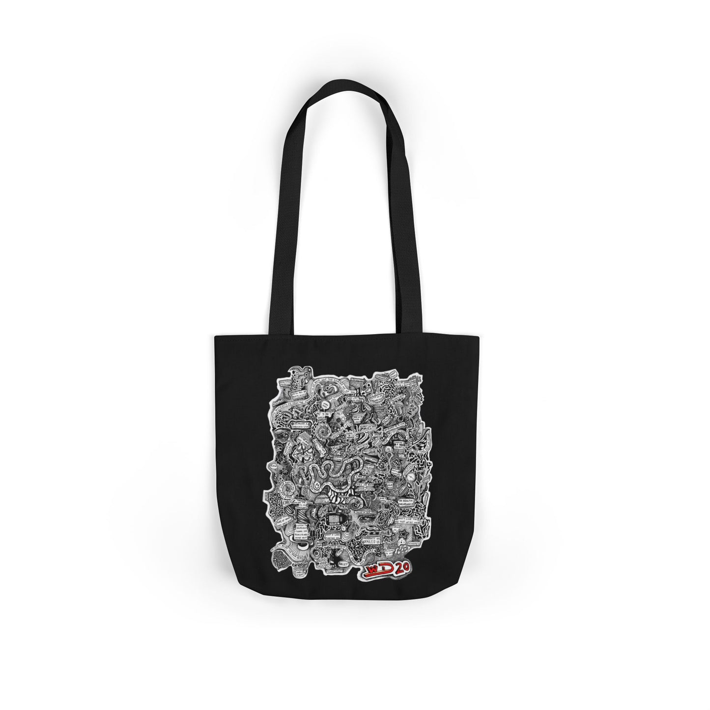 Canvas Tote Bag, Big Doodle 20 Design