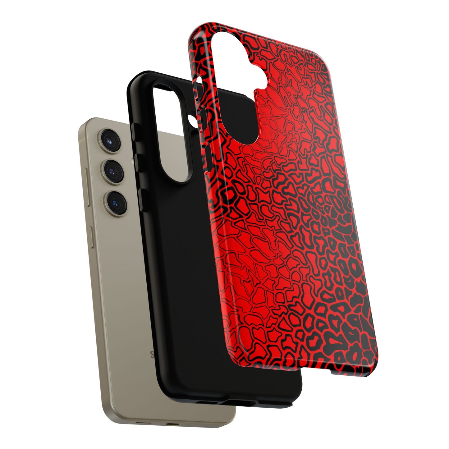 Pressure II Bold Phone Case - Tough Cases, Red Abstract Cell Phone Cover, Stylish Smartphone Protection, Unique Gift for Tech Lovers