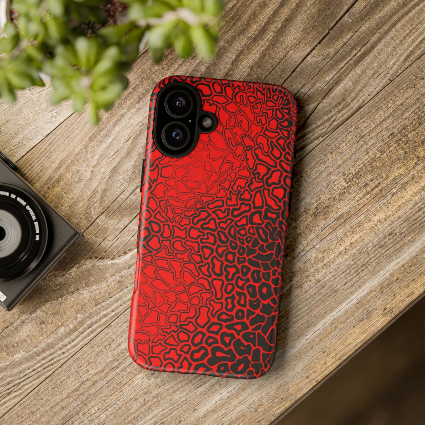 Pressure II Bold Phone Case - Tough Cases, Red Abstract Cell Phone Cover, Stylish Smartphone Protection, Unique Gift for Tech Lovers