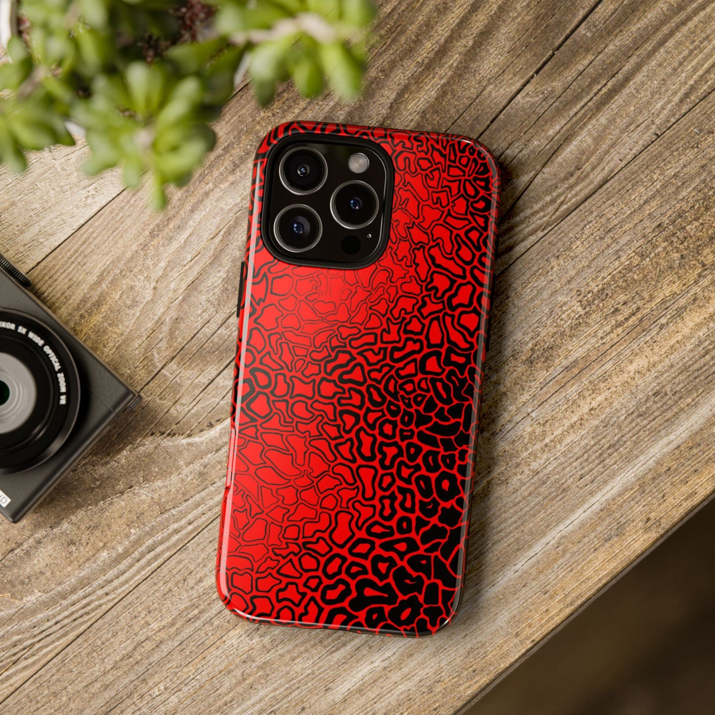 Pressure II Bold Phone Case - Tough Cases, Red Abstract Cell Phone Cover, Stylish Smartphone Protection, Unique Gift for Tech Lovers