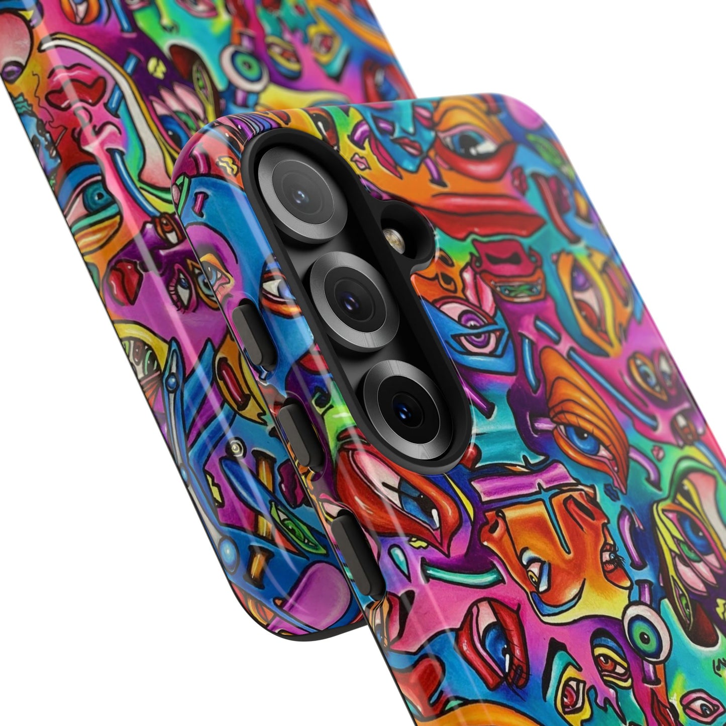 Mind Flip ~ Vibrant Art Phone Case, Colorful Tough Case, Unique Phone Cover, Funky Smartphone Shell, Gift for Art Lovers