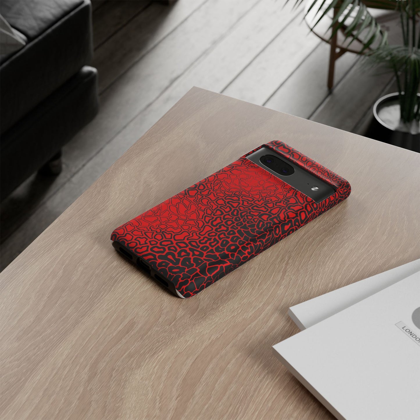 Pressure II Bold Phone Case - Tough Cases, Red Abstract Cell Phone Cover, Stylish Smartphone Protection, Unique Gift for Tech Lovers