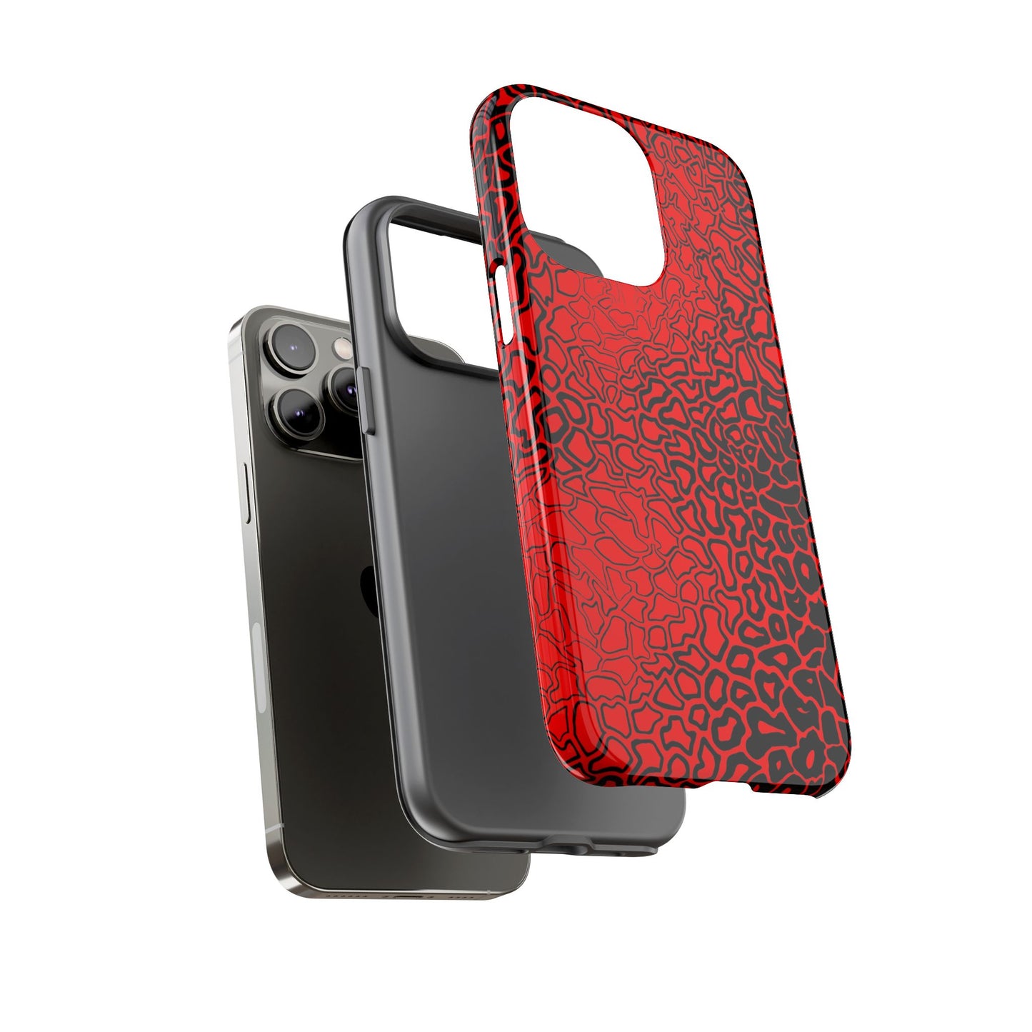 Pressure II Bold Phone Case - Tough Cases, Red Abstract Cell Phone Cover, Stylish Smartphone Protection, Unique Gift for Tech Lovers