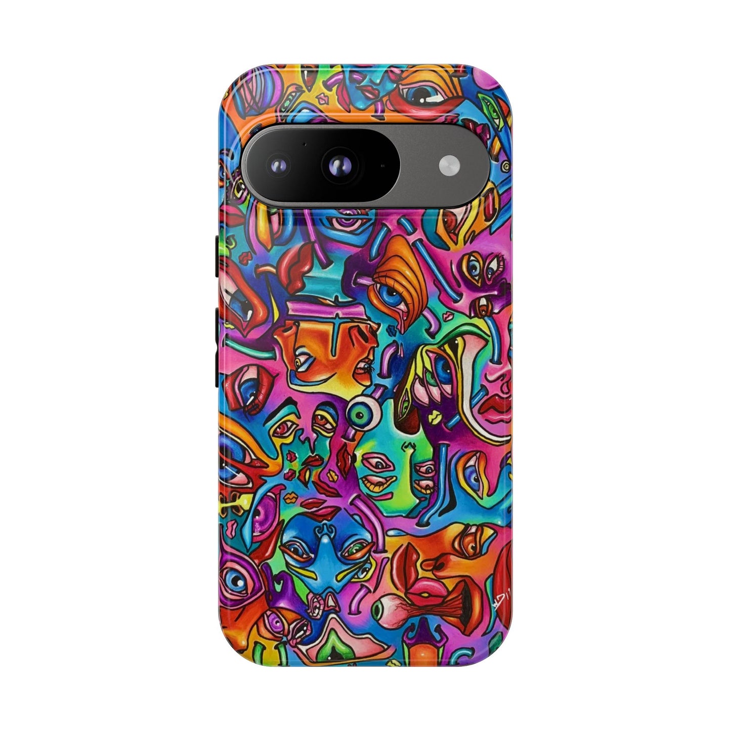 Mind Flip ~ Vibrant Art Phone Case, Colorful Tough Case, Unique Phone Cover, Funky Smartphone Shell, Gift for Art Lovers