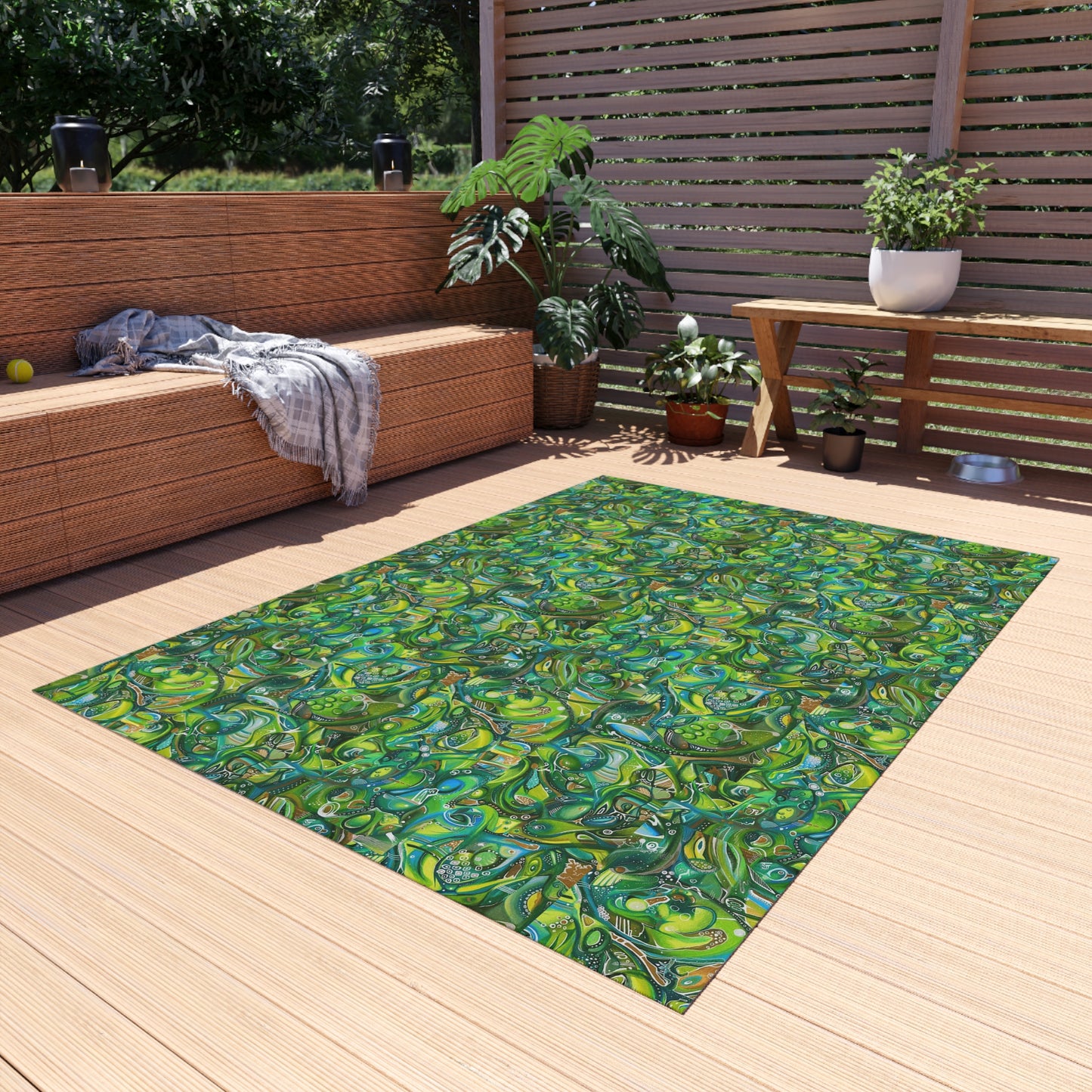 Sweet Greens ~ Vibrant Rug by Art By Laney