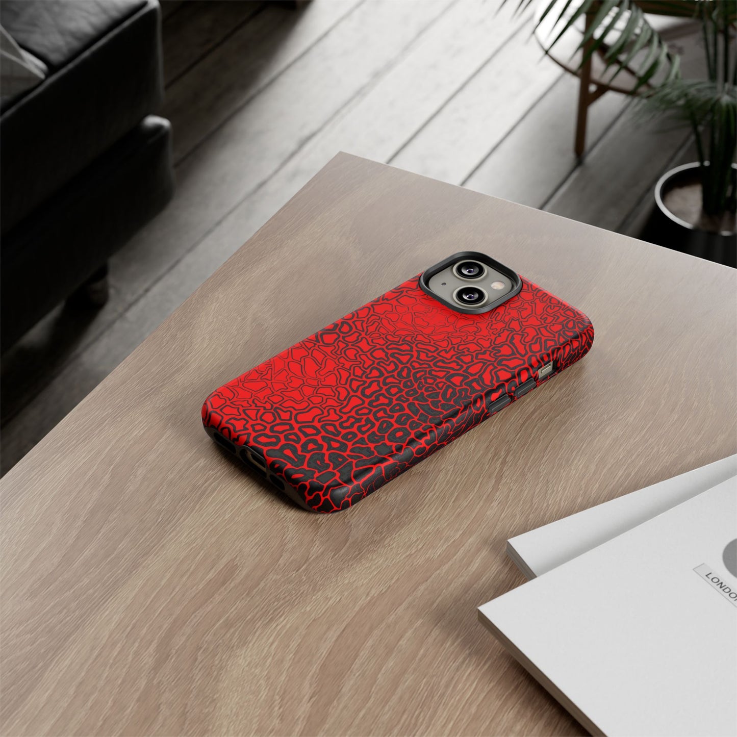 Pressure II Bold Phone Case - Tough Cases, Red Abstract Cell Phone Cover, Stylish Smartphone Protection, Unique Gift for Tech Lovers